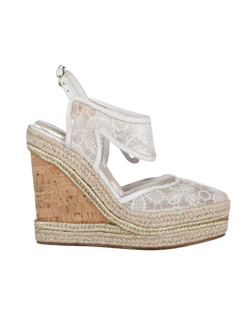 Nicholas Kirkwood High Heel Lace Wedges in Cream Synthetic 1