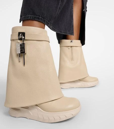 Givenchy Shark Lock Biker leather ankle boots 4