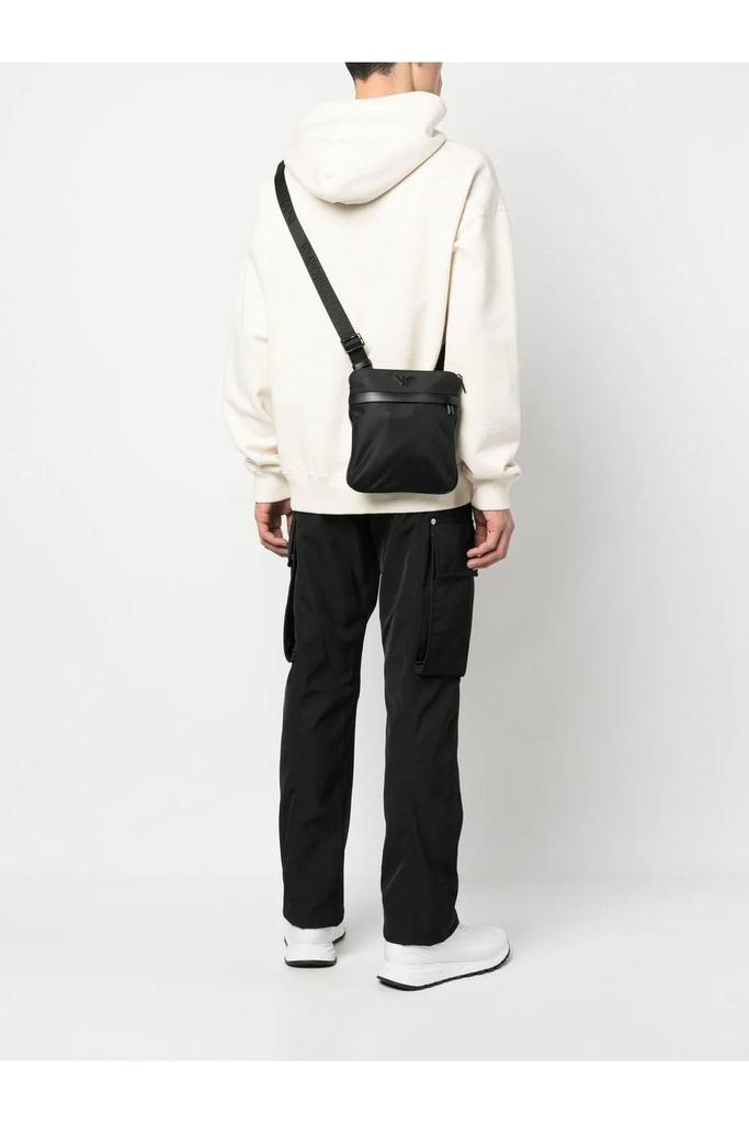 undefined Woven Logo Messenger Bag Black