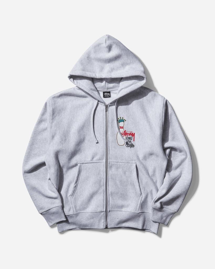 【STUSSY FA24'】Stussy Kingpin Zip Hoodie Stüssy Kingpin Zip Hoodie Ash Heather | REVERSIBLE