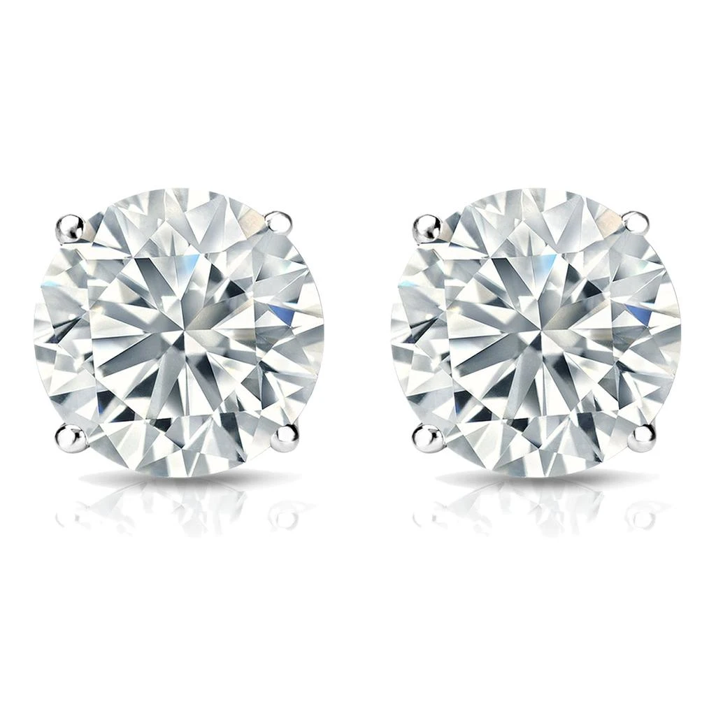 Sabrina Designs Lab Grown Diamonds 14K Gold Lab Grown Diamond Round 4-Prong Basket Stud Earrings 4ct 2