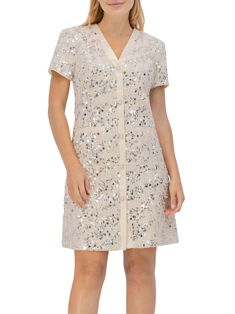eliza j sequin shift dress Sequin Short Sleeve Shift Dress
