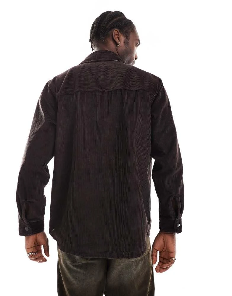 Levi's Levi's Workwear Telegraph quilted cord overshirt jacket in brown 2