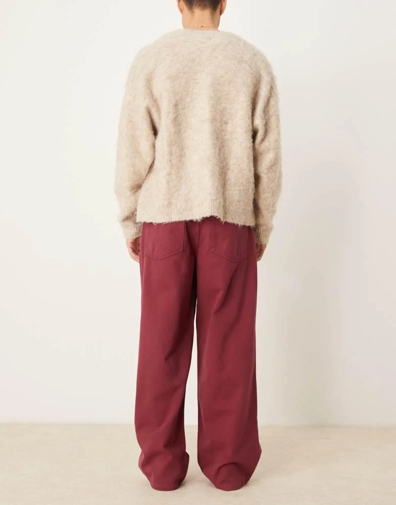 ASOS ASOS DESIGN co-ord baggy jeans in dark red 2