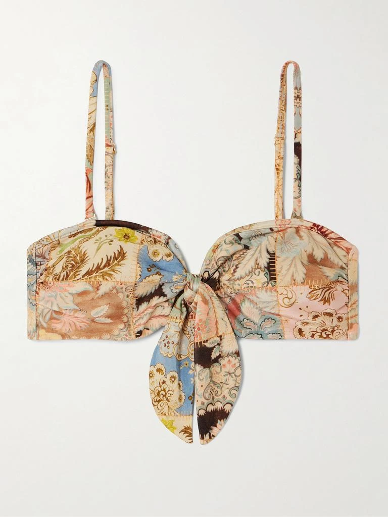 Zimmermann Daylight Tie-front Bikini Top - Peach