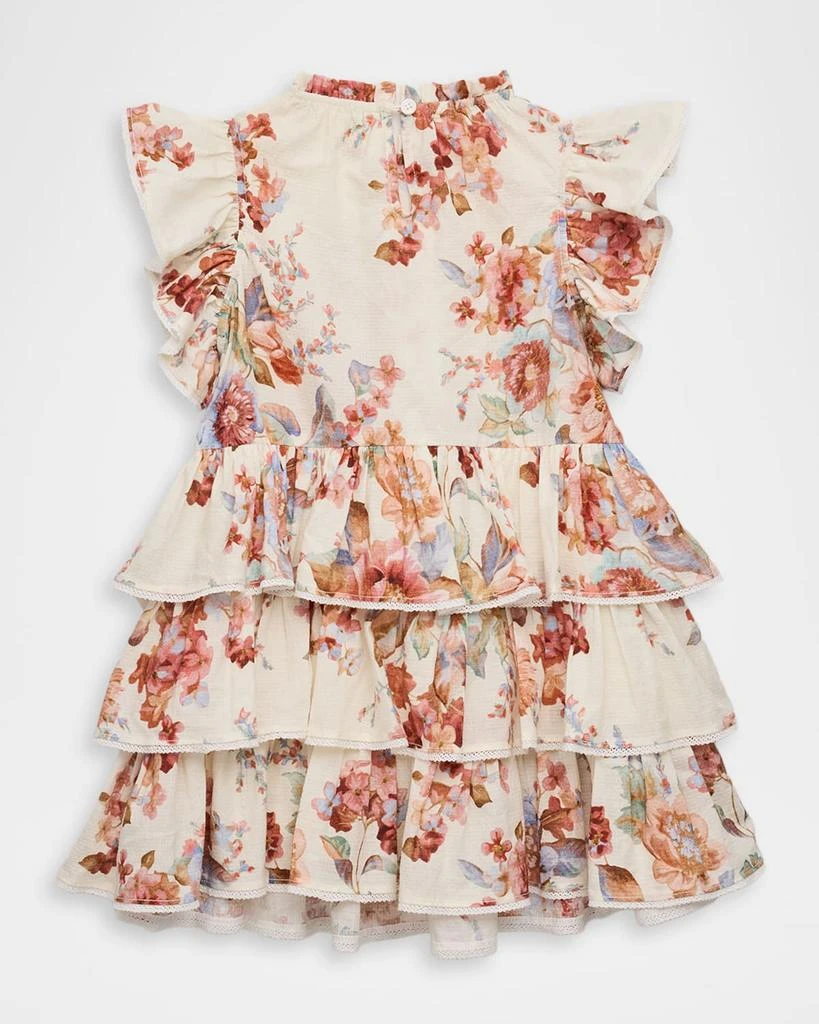 Zimmermann Girl
s Awaken Flutter-Sleeve Tiered Dress, Size 1-12 2