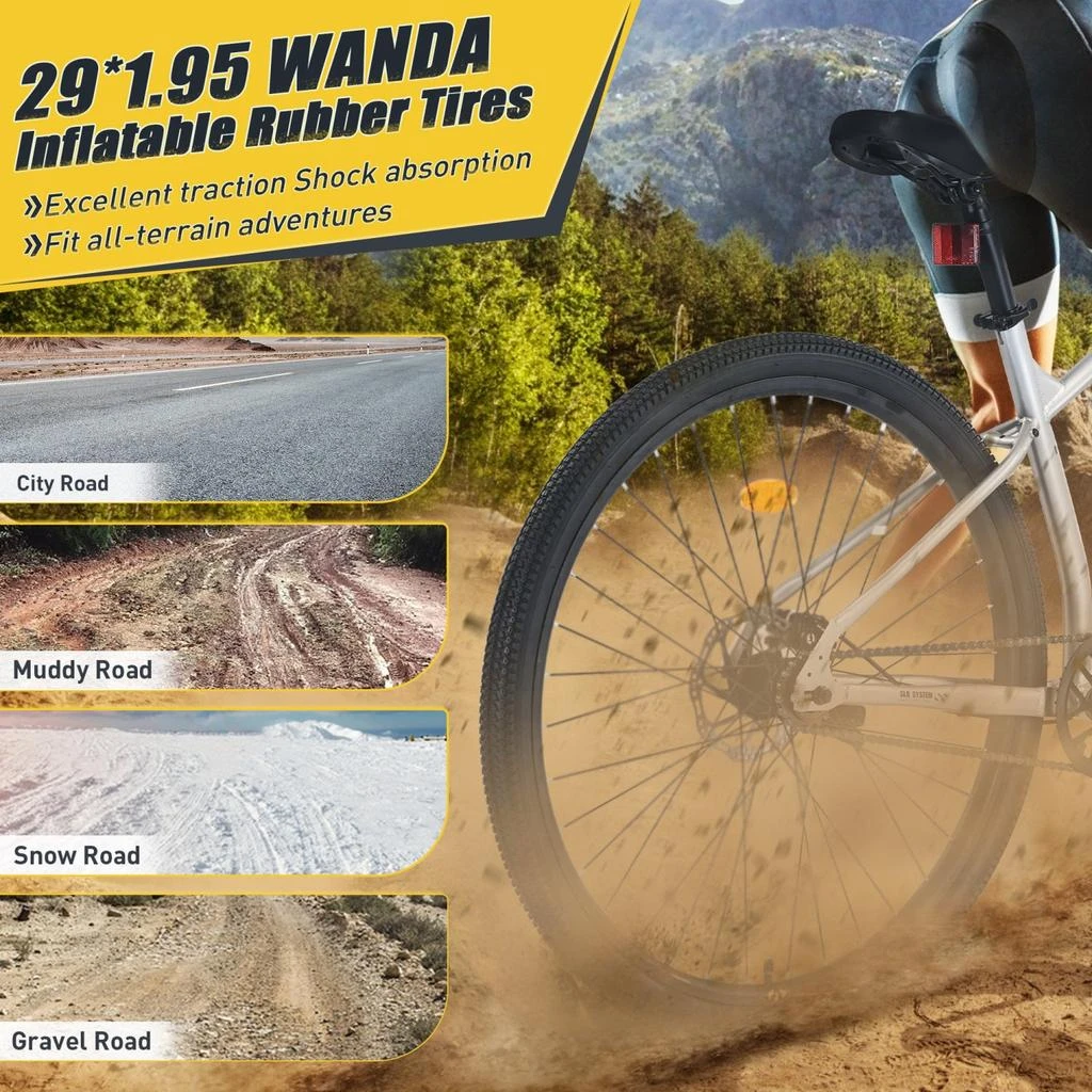 Streamdale Furniture Streamdale 29 Inch Wheels Single Speed Mountain Bike, for Men Women Boys and Girls, Front Suspension,Steel Frame 3