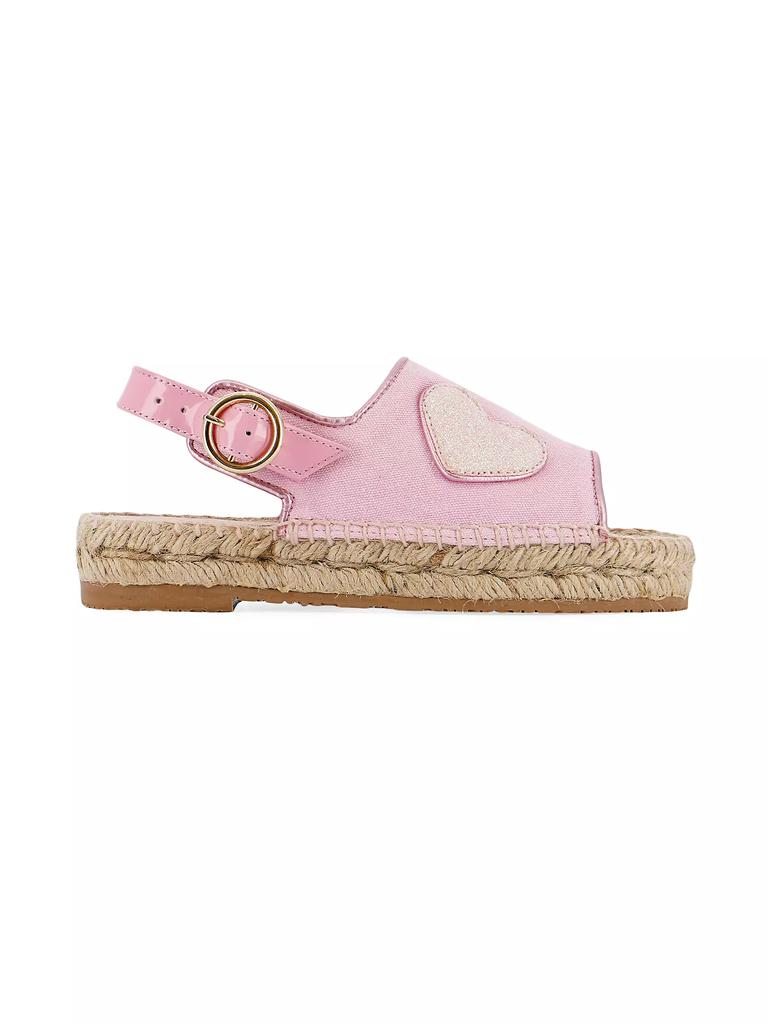 Sophia Webster Little Girl's & Girl's Amora Heart-Detailed Canvas & Patent Leather Espadrille Sandals