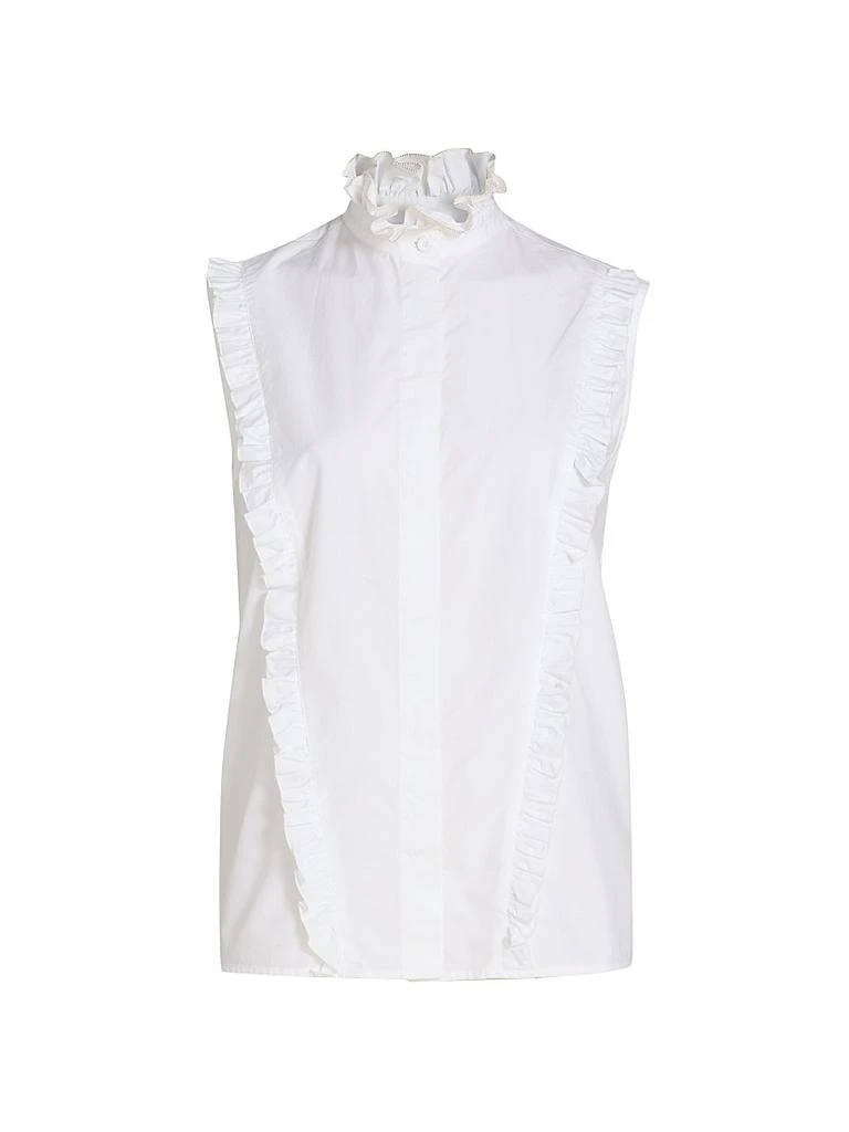 Fabiana Filippi Ruffled Cotton Poplin Sleeveless Top