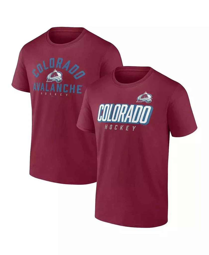 Fanatics Men's Burgundy Colorado Avalanche Wordmark Two-Pack T-shirt Set 1