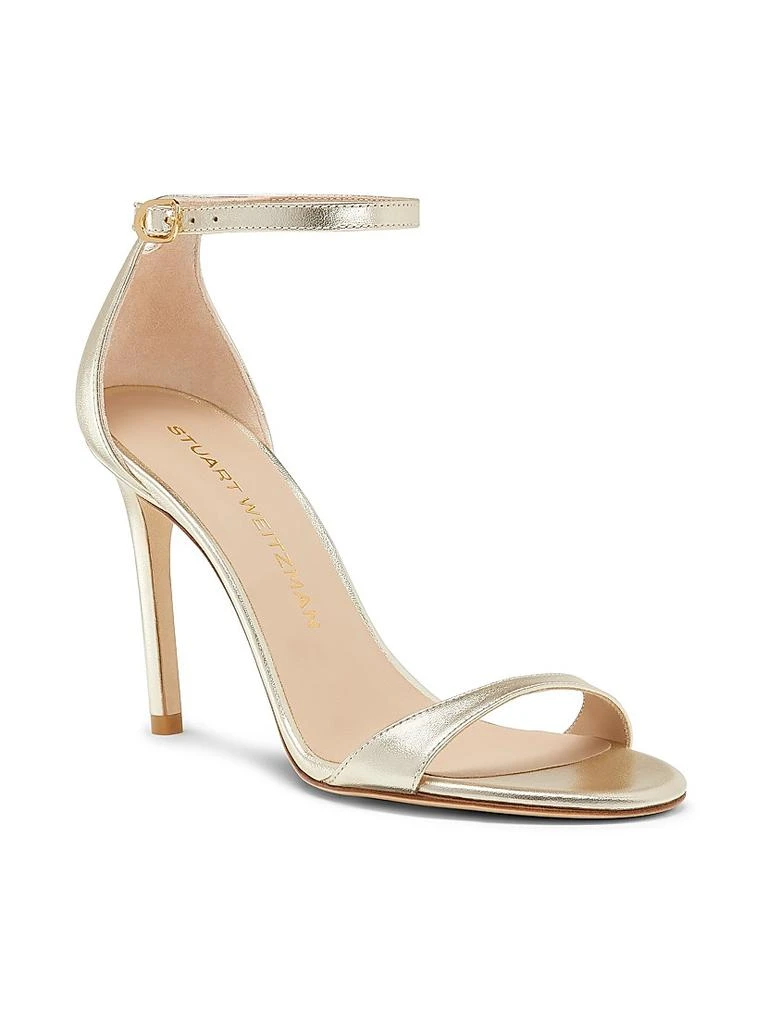 Stuart Weitzman Nudist II 100MM Metallic Leather Sandals 2