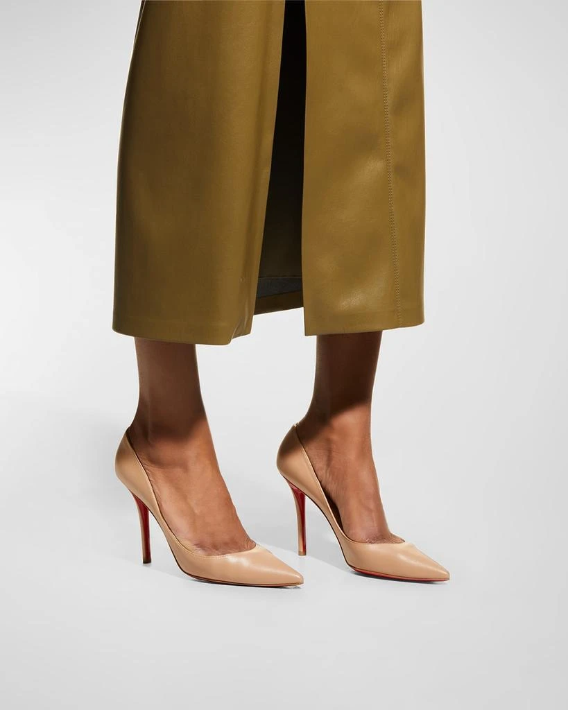 Christian Louboutin Apostrophy Leather Pointed Red-Sole Pumps 2