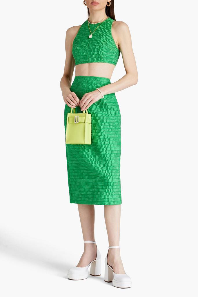 Emilia Wickstead Cropped cotton-blend cloqué top