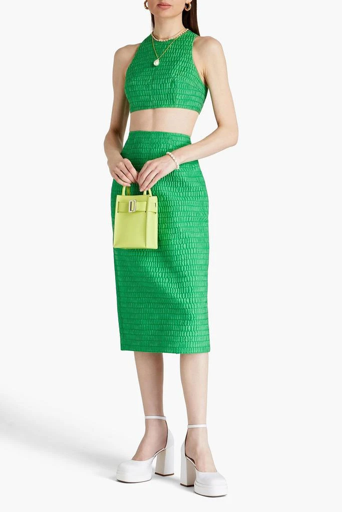 Emilia Wickstead Cropped cotton-blend cloqué top 2