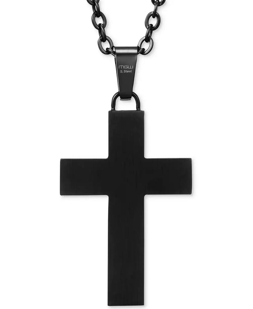 Macy
s Men
s Black Sapphire Square Cross 22" Pendant Necklace (1-1/2 ct. t.w.) in Black Ion-Plated Stainless Steel 3