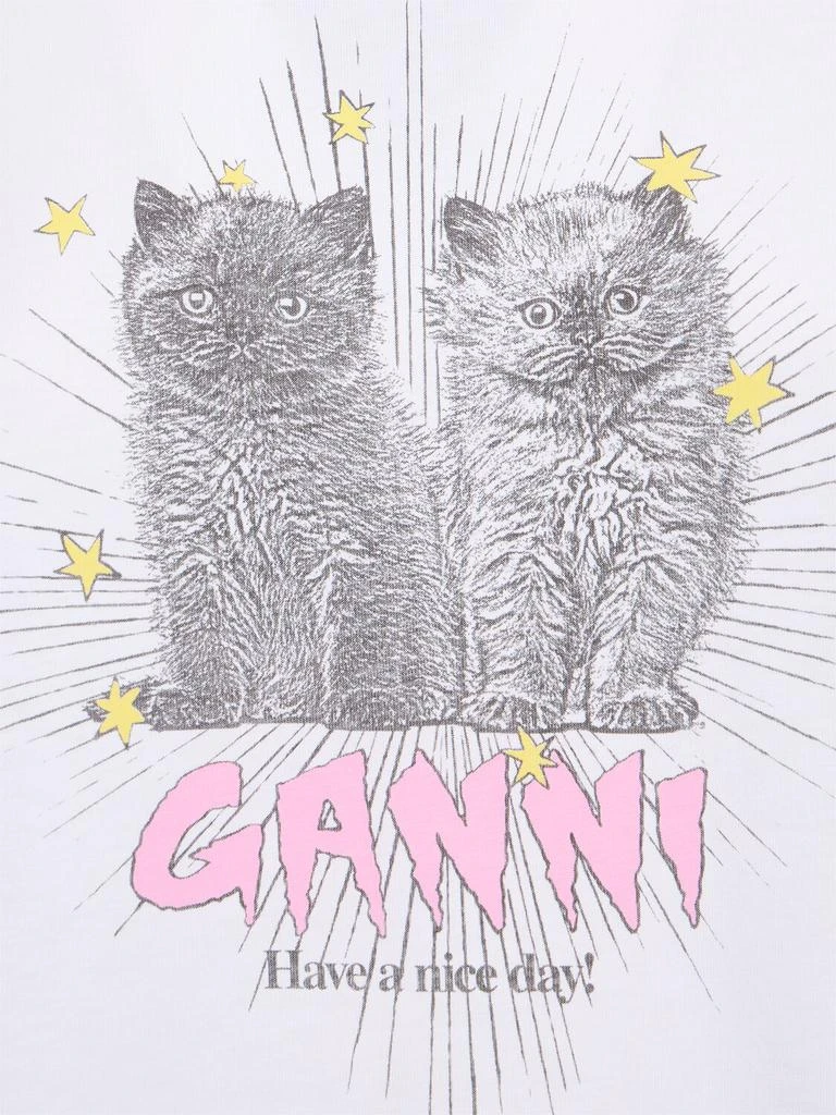 GANNI Kittens Relaxed Jersey T-shirt 4