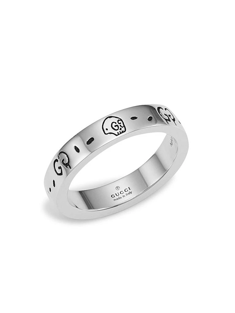 Gucci Unisex Sterling Silver Ghost Ring 4MM 1