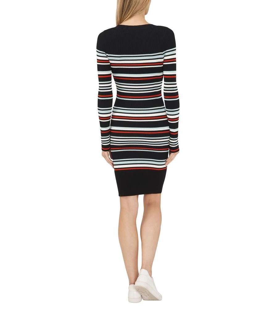 CeCe Striped Rib Long Sleeve Sweater Dress 2