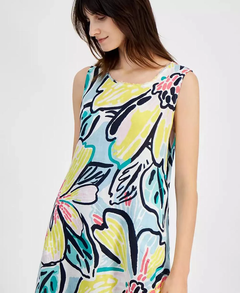 Charter Club Women's Woven 100% Linen Printed Midi Dress, Created for Macy's 4