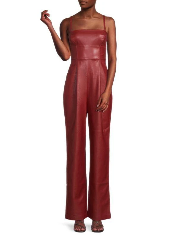 Susana Monaco Faux Leather Jumpsuit 1