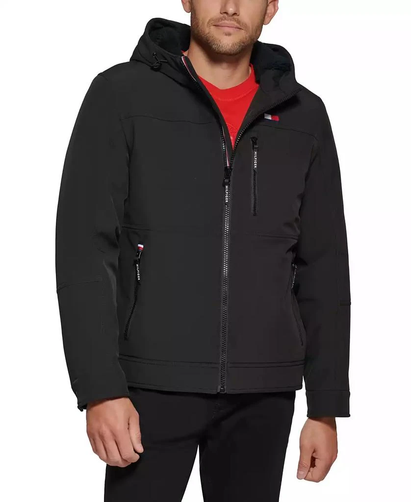 Tommy Hilfiger Men's Sherpa-Lined Softshell Hooded Jacket 1