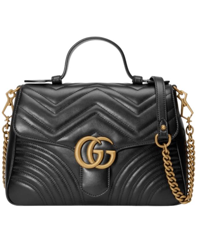 Gucci Gucci GG Marmont Small Black Leather Women's Shoulder Bag 498110 DTDIT 1000