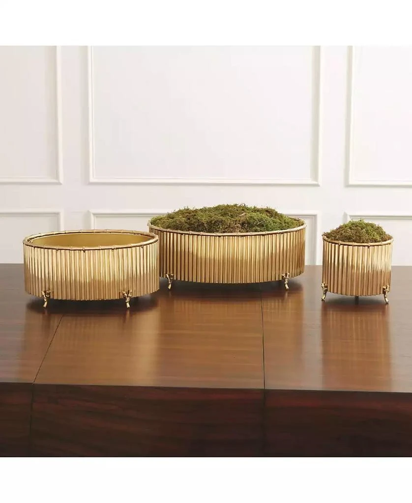 Global Views Corrugated Bamboo Cachepot Small 1