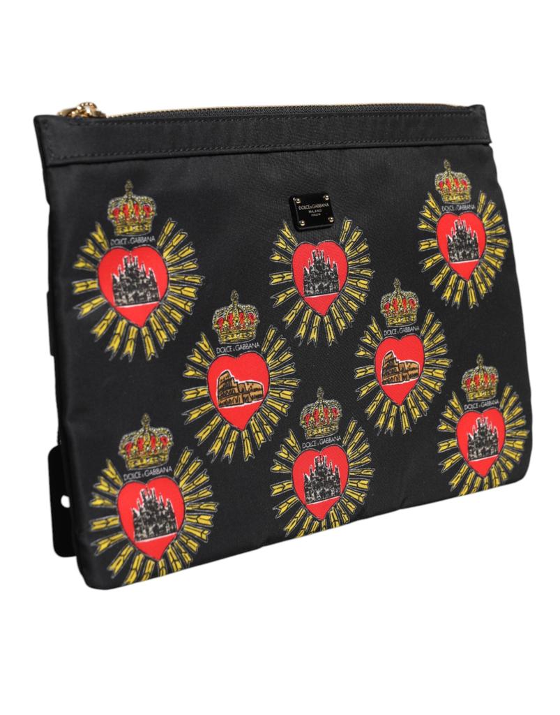 Dolce & Gabbana Nylon Sac Heart Clutch Pouch Women's Bag