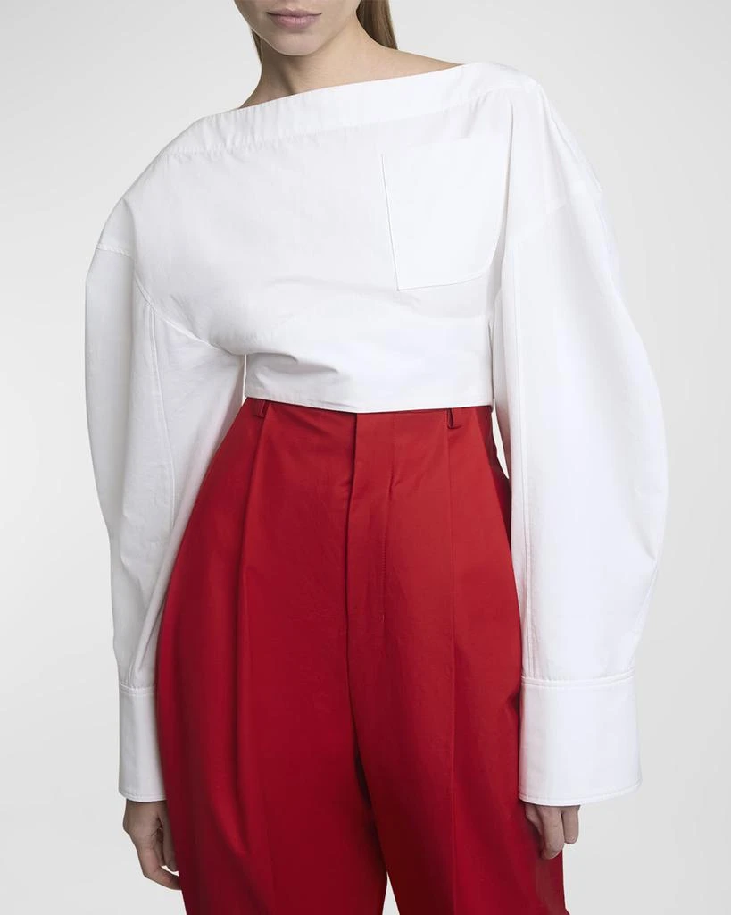 Jacquemus Casaco Long-Sleeve Cutout Crop Top 4