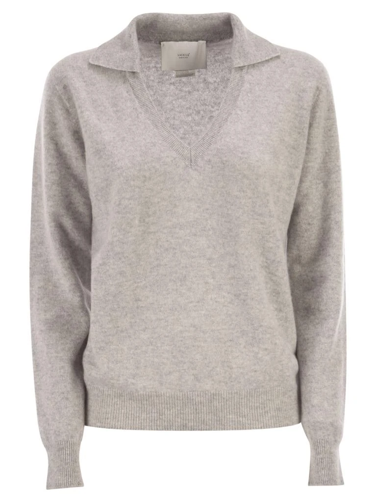 VANISÉ Patty - V-Neck Jumper With Polo Collar