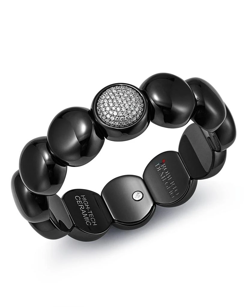 Roberto Demeglio 18K White Gold
Black Ceramic Dama Stretch Bracelet with Diamonds 1