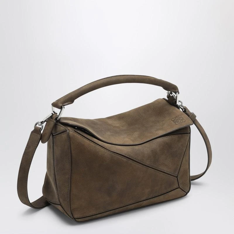Loewe Small Puzzle bag in tundra color grenade nubuck leather 3