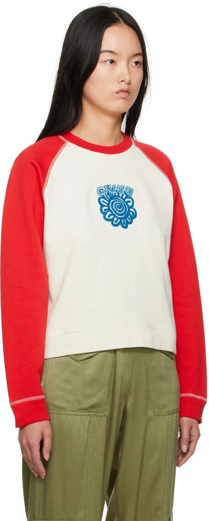 Ganni White & Red Isoli Sweatshirt 2