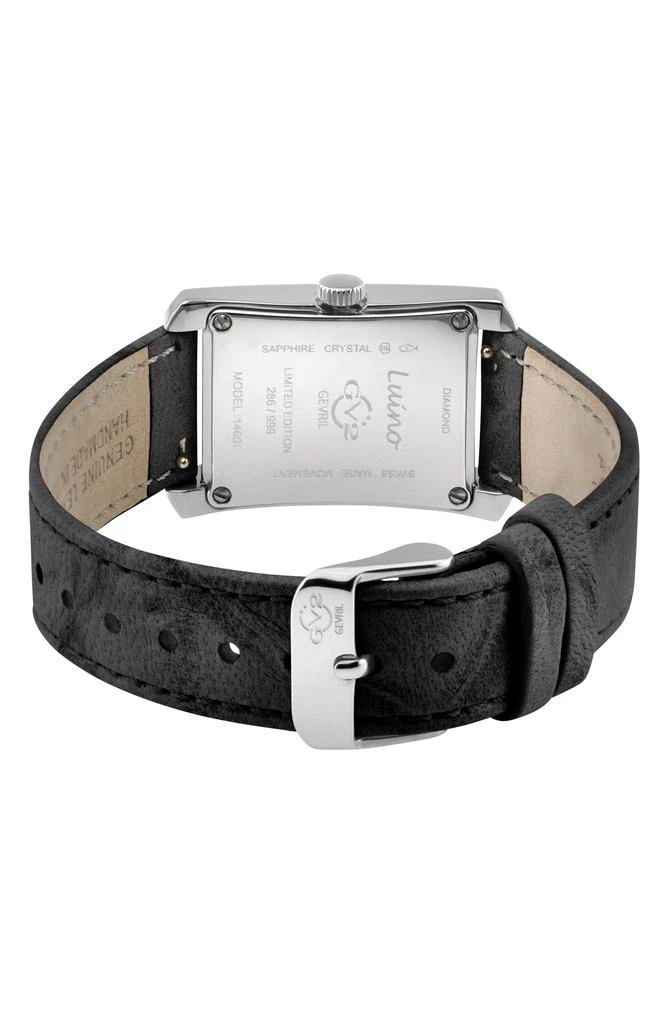 GV2 Luino Diamond Embellished Leather Strap Watch, 23mm x 29mm - 0.084 ctw. 2