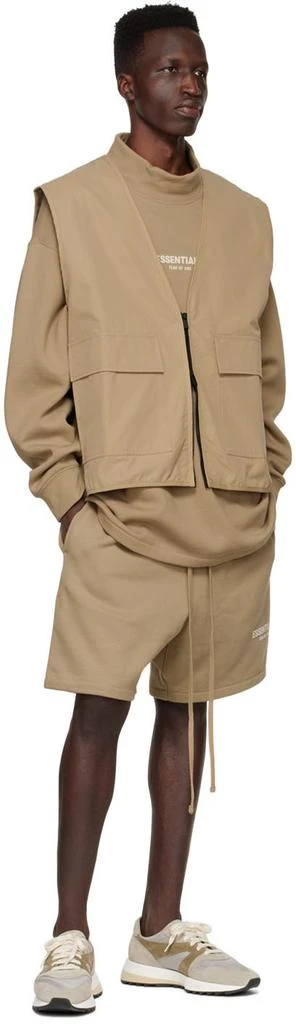 Essentials Tan Cotton Shorts 4