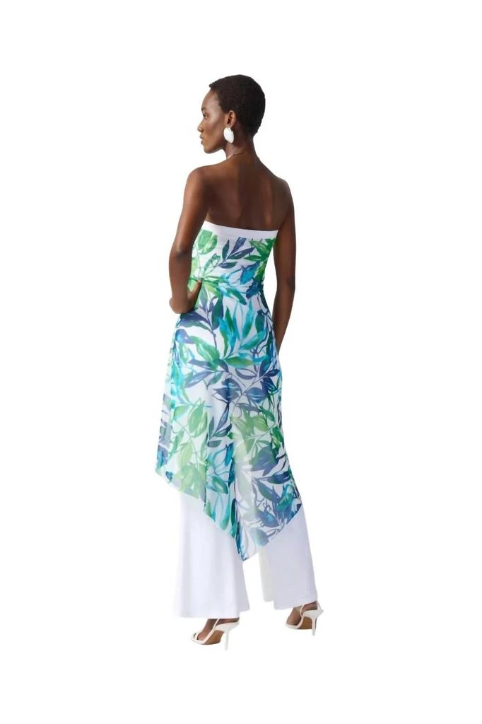 JOSEPH RIBKOFF Tropical Print Jumpsuit In Vanilla/multi 3