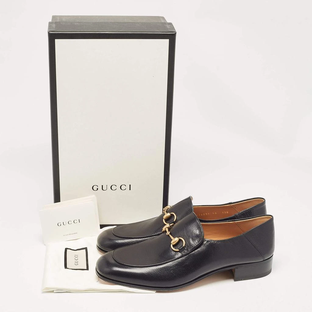 Gucci Gucci Black Leather Horsebit Quentin Slip On Loafers Size 44 9