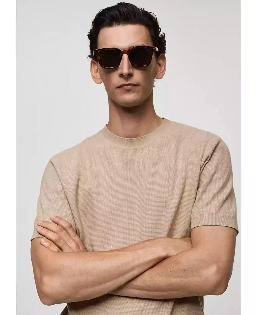 Mango Men's Structured Knitted T-Shirt 7