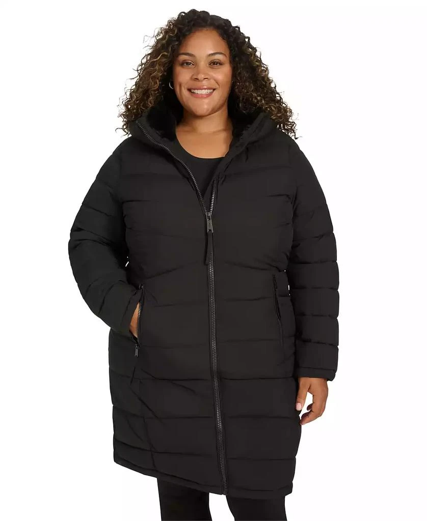 Calvin Klein Plus Size Hooded Zip-Front Puffer Coat 1