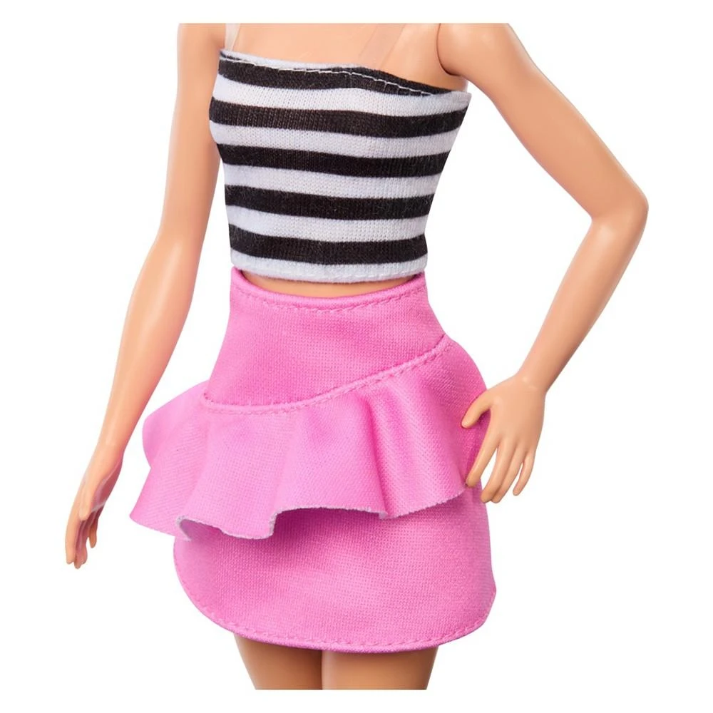 Barbie Fashionistas Doll 213, Blonde with Striped Top, Pink Skirt and Sunglasses, 65th Anniversary 3