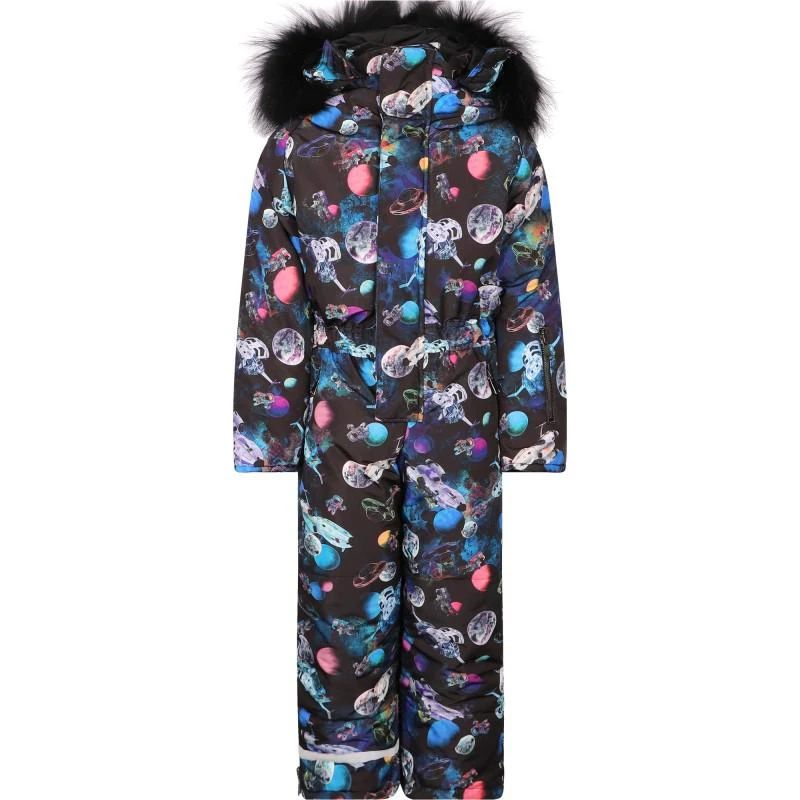 Pilguni Space print snowsuit in navy 1