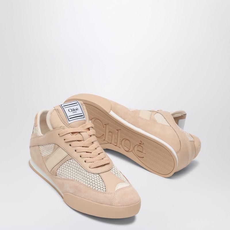 Shop Chloé Kick Peachy Pink sneaker in mesh and leather on