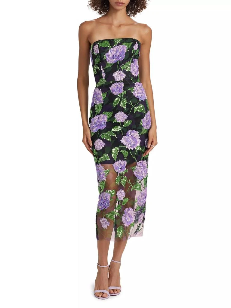 Milly Kait Sequined Floral Midi-Dress 3