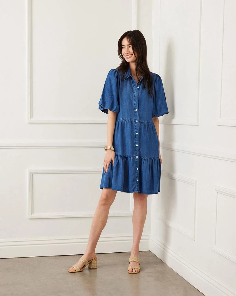 Karen Kane Puff Sleeve Tiered Shirtdress 4
