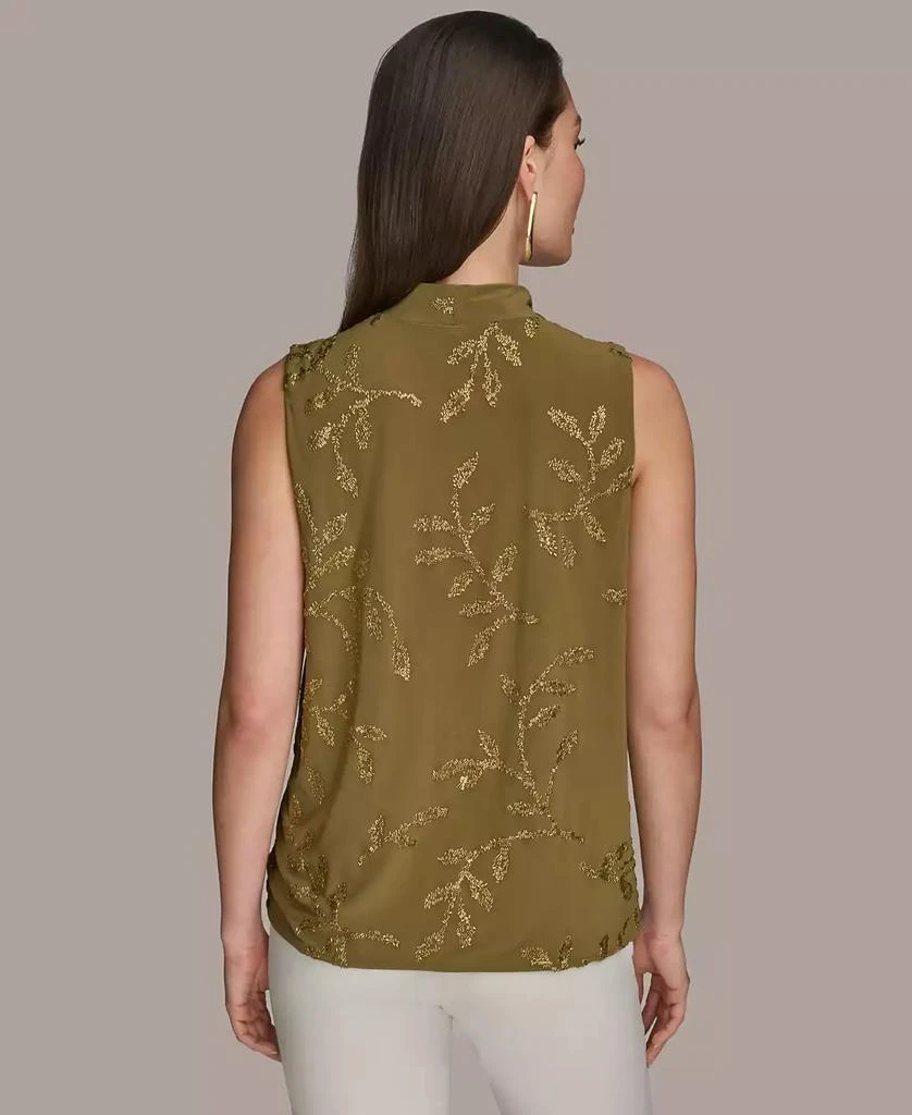 Donna Karan Women's Sleeveless Embellished Cowlneck Blouse 2