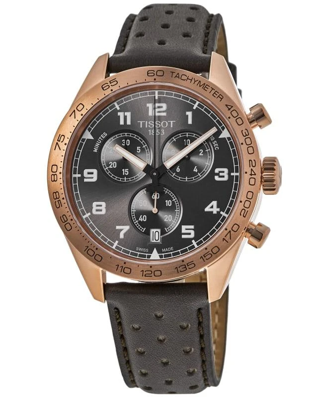 Tissot Tissot PRS 516 Chronograph Grey Dial Leather Strap Men's Watch T131.617.36.082.00 1