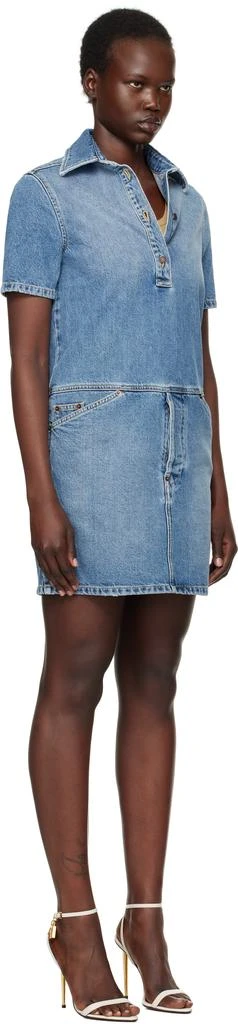Moschino Blue Laurel Crown Emblem Denim Minidress 2