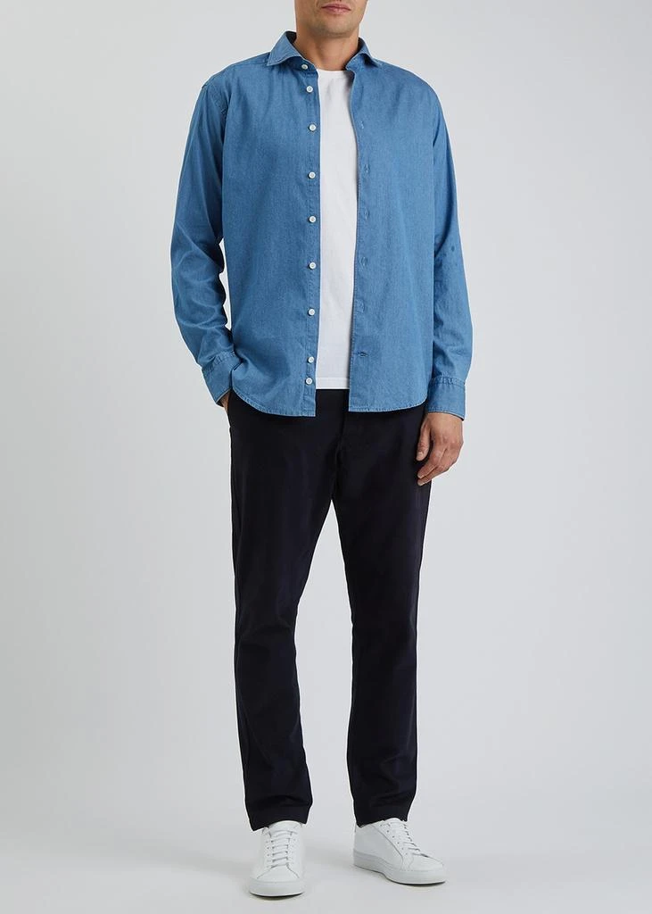 Eton Blue chambray shirt 4