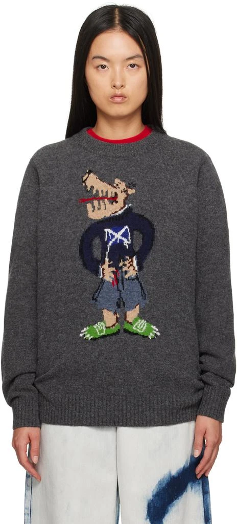 Charles Jeffrey Loverboy Gray Scots Wolf Sweater 1