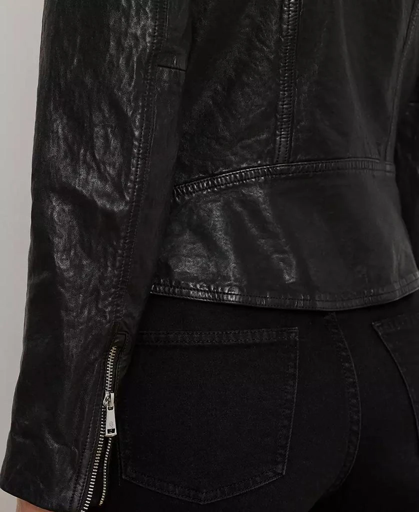 Ralph Lauren Women's Tumbled Leather Moto Jacket 4